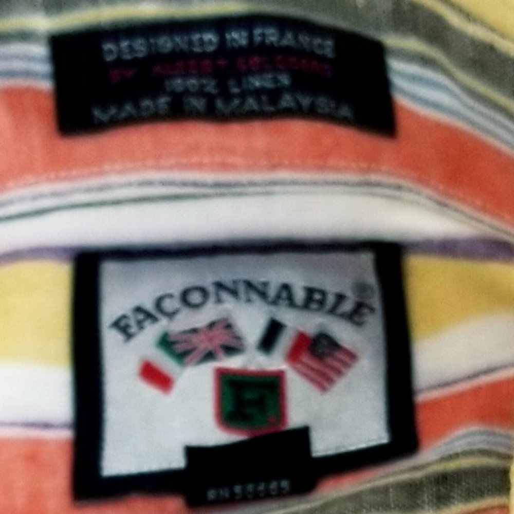 Faconnable Multicolor Striped Casual Button Down … - image 4